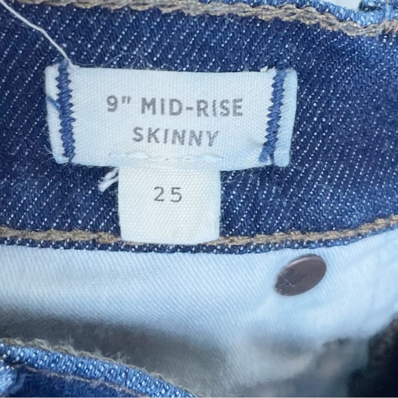 Madewell 9" Mid-Rise Skinny Jeans in Orland Dark Wash Denim MA938 Size 25 - Picture 5 of 10